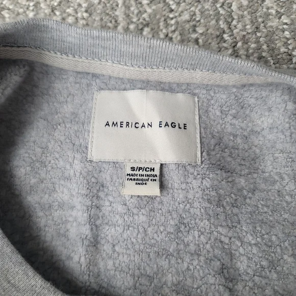 American Eagle Colorblock Sleeve Sweatshirt Size Small Color Grey - Picture 6 of 6